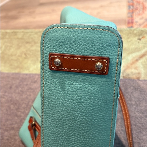 Dooney & Bourke Turquoise Pebble Leather Tote Bag - Picture 5 of 6